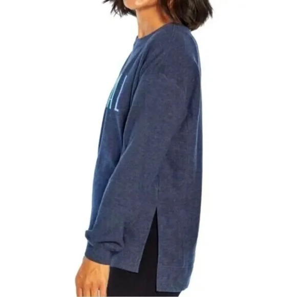 Wildfox | Sweatshirt Crewneck Social Long Sleeve Side Slits Soft Stretch - Picture 2 of 10